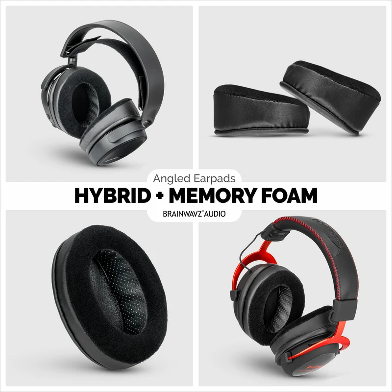 Coussinets d'oreille en mousse à mémoire de forme pour casque ovale à angle hybride