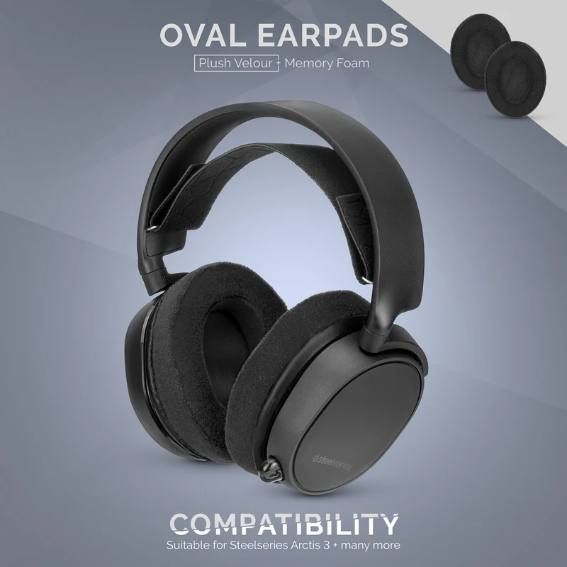 Coussinets de remplacement ovales en velours - Convient à de nombreux casques