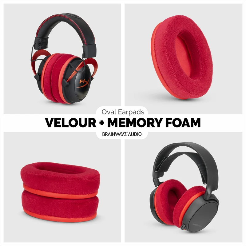Coussinets de remplacement ovales en velours - Convient à de nombreux casques