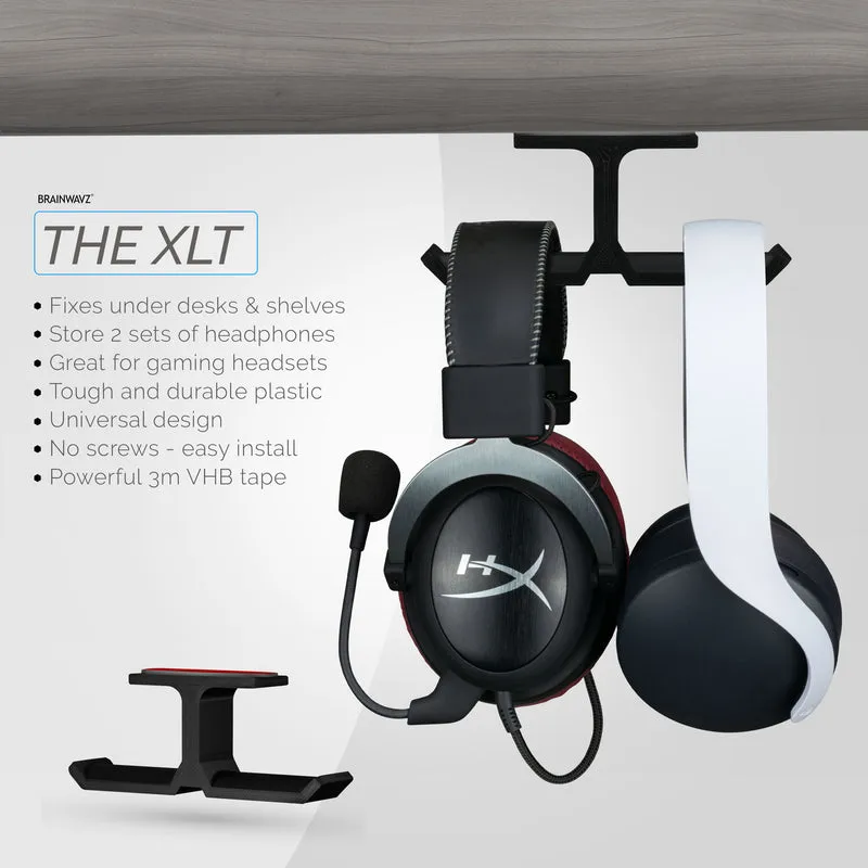 XLT - Support de suspension pour casque double sous le bureau