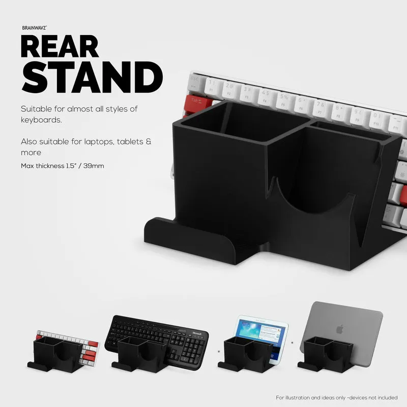 Support pour clavier, souris et téléphone de bureau avec rangement stationnaire, adapté aux petits ou grands claviers, tablettes, souris de jeu et de bureau