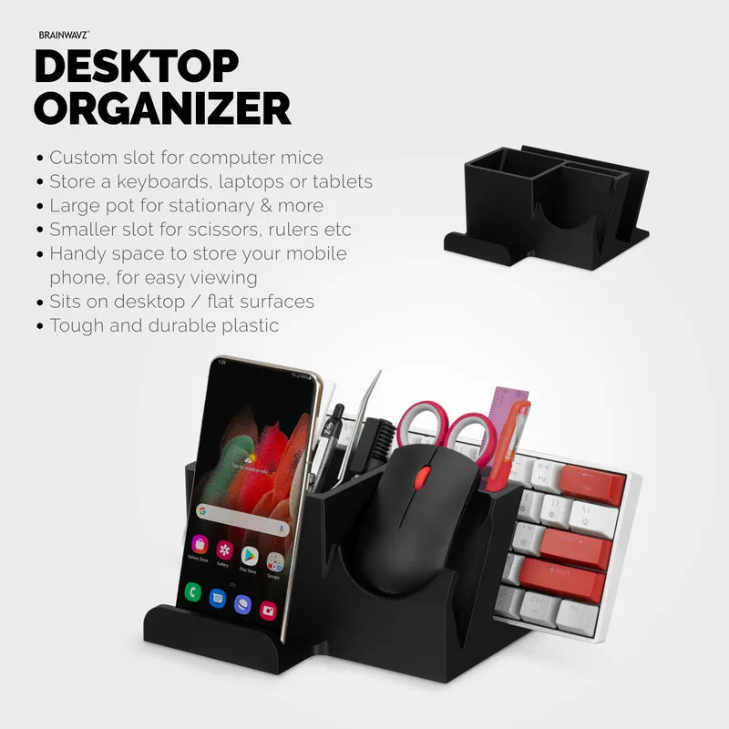 Support pour clavier, souris et téléphone de bureau avec rangement stationnaire, adapté aux petits ou grands claviers, tablettes, souris de jeu et de bureau