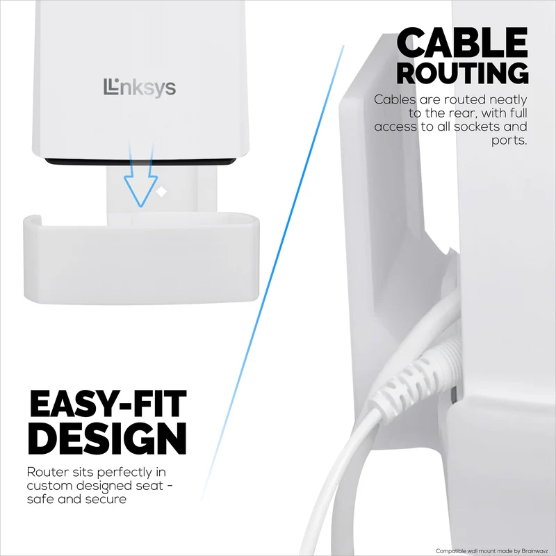 Support mural pour routeur Linksys MX4200 Mesh WiFi 6 (AX4200), support de support facile à installer, réduit les interférences et l'encombrement