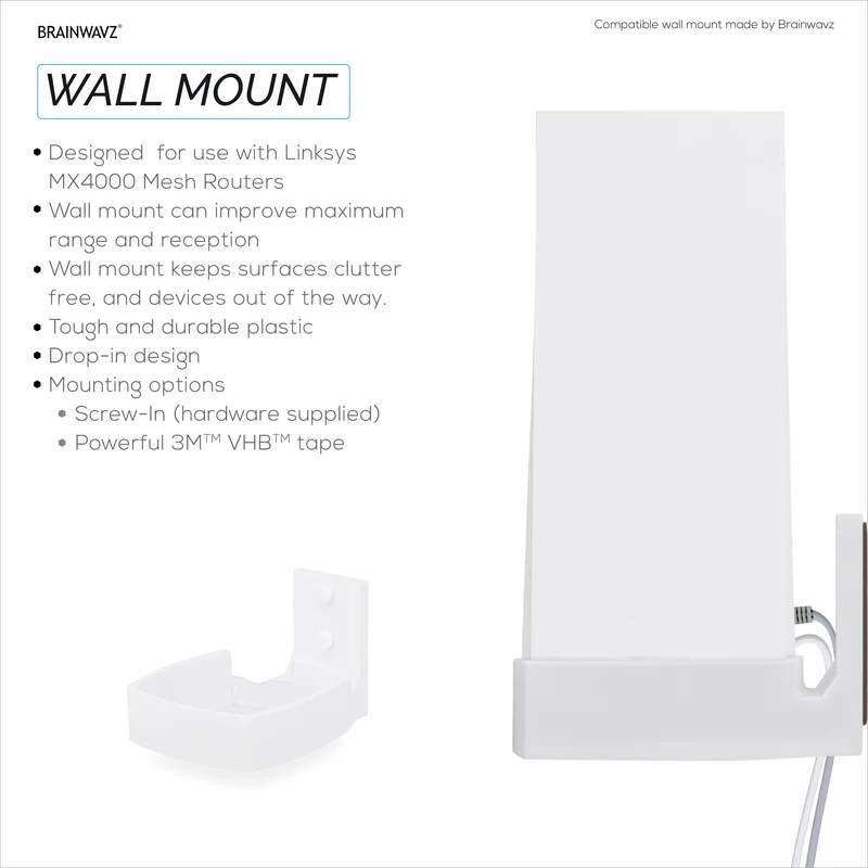 Support mural pour routeur Linksys MX4200 Mesh WiFi 6 (AX4200), support de support facile à installer, réduit les interférences et l'encombrement