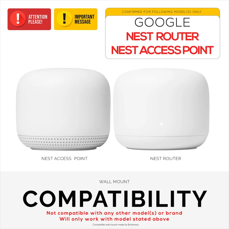 Support mural pour routeur Google Nest et Point WiFi Nest, support facile à installer, réduit les interférences et l'encombrement