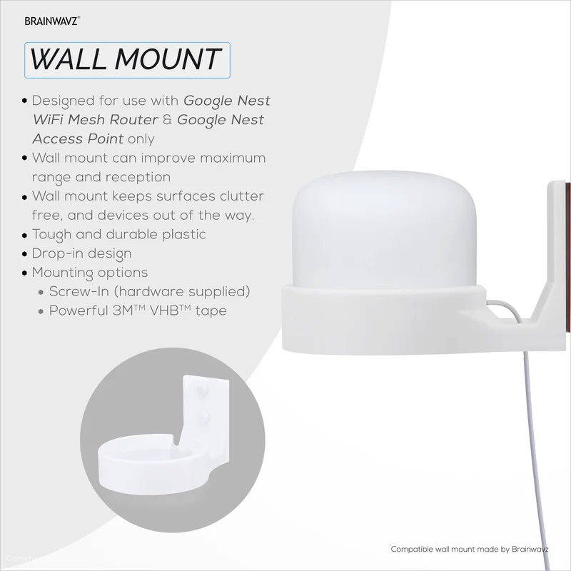 Support mural pour routeur Google Nest et Point WiFi Nest, support facile à installer, réduit les interférences et l'encombrement