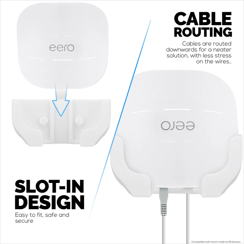 Support mural compatible avec le routeur WiFi maillé EERO Pro 6 et EERO Pro 6E, réduit les interférences et l'encombrement
