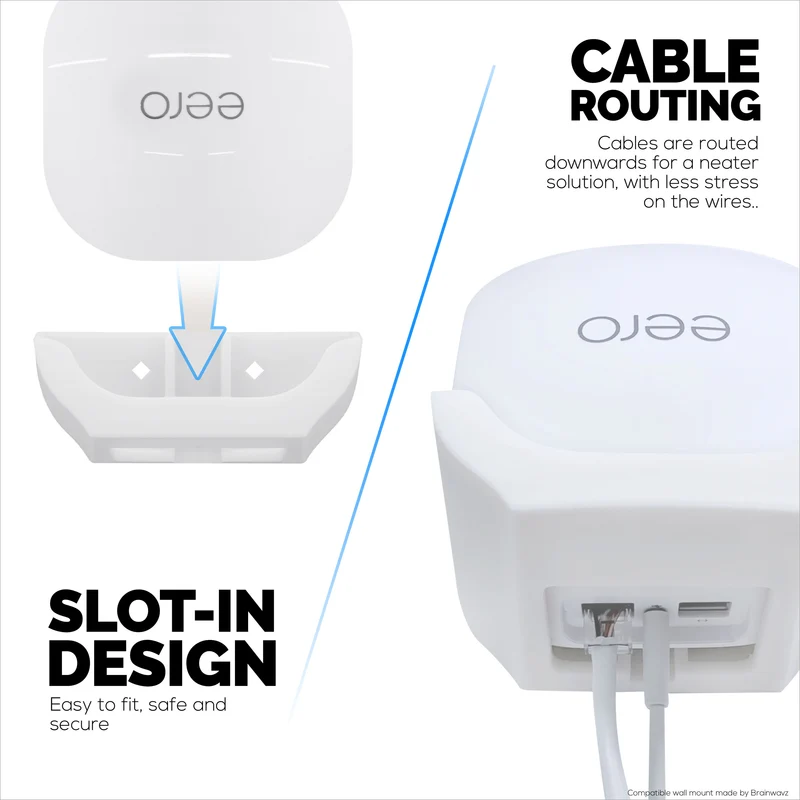 Support mural sans vis pour routeur Wifi maillé EERO 6 Plus (FONCTIONNE UNIQUEMENT AVEC 6 PLUS), adhésif VHB puissant, facile à installer, réduit les interférences et augmente la portée, montage à coller et à visser