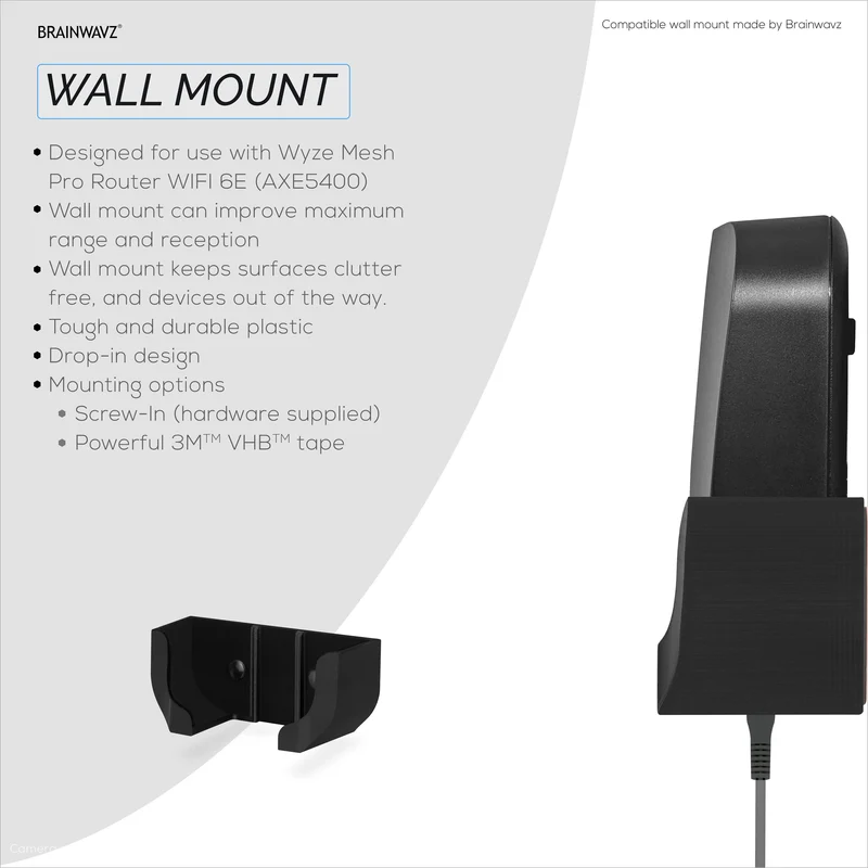 Support mural compatible avec Wyze PRO (AXE5400) routeur maillé Wi-Fi 6E tri-bande, support de support facile à installer, réduit les interférences et l'encombrement