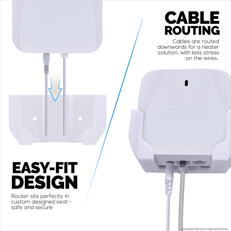 Support mural sans vis pour routeur maillé Wyze WiFi 6 AX3000, adhésif VHB puissant, facile à installer, réduit les interférences et augmente la portée, montage à coller et à visser