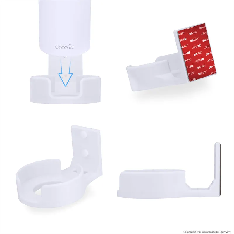 Support mural sans vis pour TP-Link Deco X68, XE70, XE75, XE75 PRO, AXE5300 et AXE5400, facile à installer, sans salissures, réduit les interférences et augmente la portée, support adhésif, blanc par Brainwavz