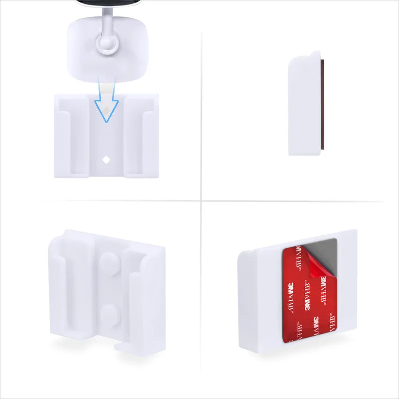 Paquet de 2 supports muraux adhésifs pour caméra C100 TP-Link Tapo, support facile à installer, sans gâchis, réduit les angles morts et visualisation améliorée, installation à coller et à visser