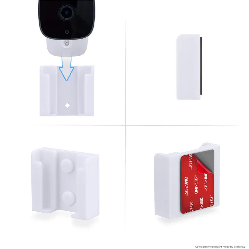 Paquet de 2 supports muraux adhésifs pour caméra de sécurité Eufy Solo C24 / C120 (T8400X), à coller et à visser