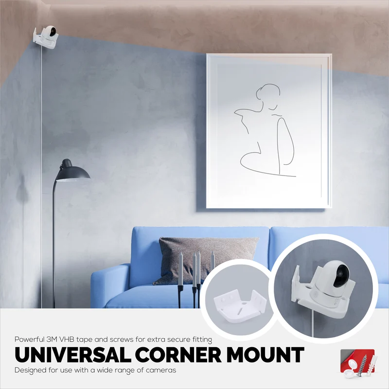 Support mural pour moniteur bébé et caméra de sécurité incliné compatible avec Wansview, Blink, TP Link, Ring et plus (CRN04)