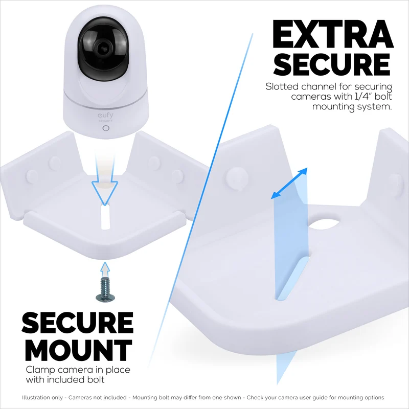 Support mural pour moniteur bébé et caméra de sécurité incliné compatible avec Wansview, Blink, TP Link, Ring et plus (CRN04)