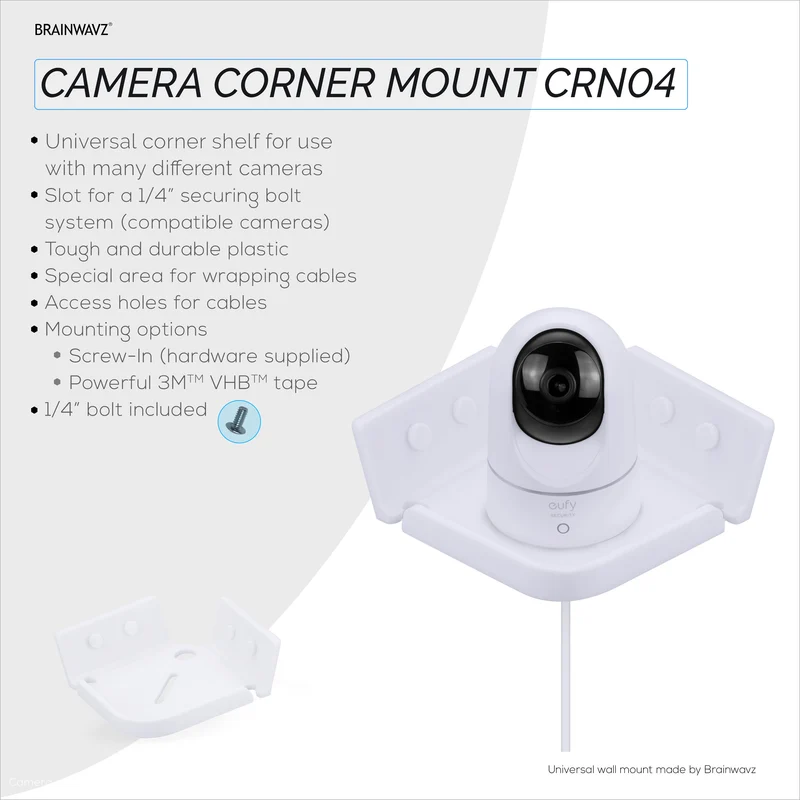 Support mural pour moniteur bébé et caméra de sécurité incliné compatible avec Wansview, Blink, TP Link, Ring et plus (CRN04)
