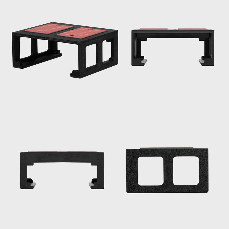 Support de montage sous le bureau compatible avec Caldigit TS4 Thunderbolt Station 4 - Station d'accueil peu encombrante, facile à installer, adhésive et à visser, réduit l'encombrement, libère de l'espace sur le bureau