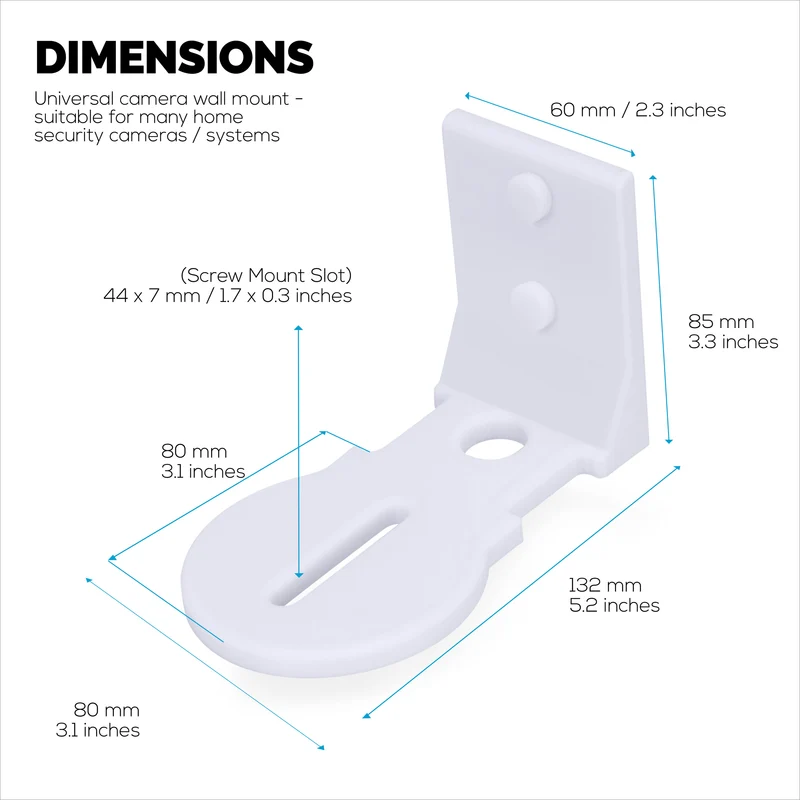 Étagère murale adhésive pour moniteur bébé et caméra de sécurité pour Eufy, Wyze, Nanit, Infant Optics, Wansview, Blink, TP Link, Kasa, Ring & More W03