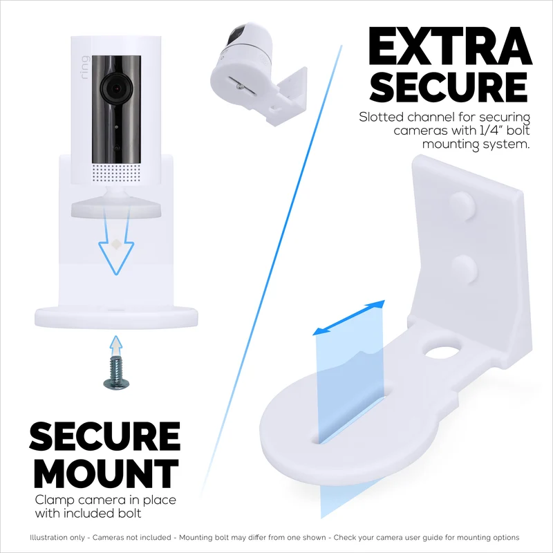 Étagère murale adhésive pour moniteur bébé et caméra de sécurité pour Eufy, Wyze, Nanit, Infant Optics, Wansview, Blink, TP Link, Kasa, Ring & More W03