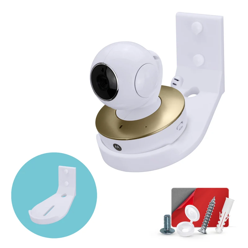 Support mural inclinable pour babyphone et caméra de sécurité compatible avec Eufy, Wyze, Wansview, Blink, TP Link, Ring et autres - Fixation adhésive et à visser, support facile à installer (W07)