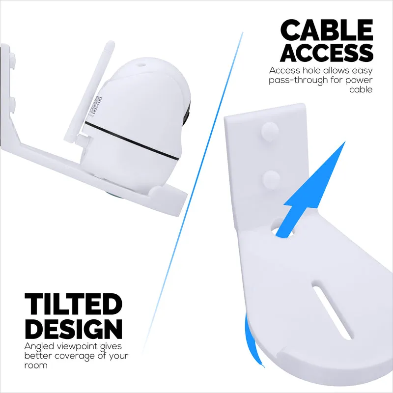 Support mural inclinable pour babyphone et caméra de sécurité compatible avec Eufy, Wyze, Wansview, Blink, TP Link, Ring et autres - Fixation adhésive et à visser, support facile à installer (W07)