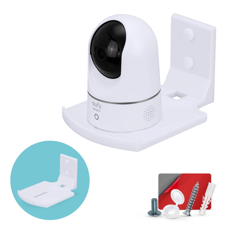 Support mural carré pour babyphone et caméra de sécurité compatible avec Eufy, Wyze, Wansview, Blink, TP Link, Ring et autres - Fixation adhésive et à visser, support facile à installer (W05)