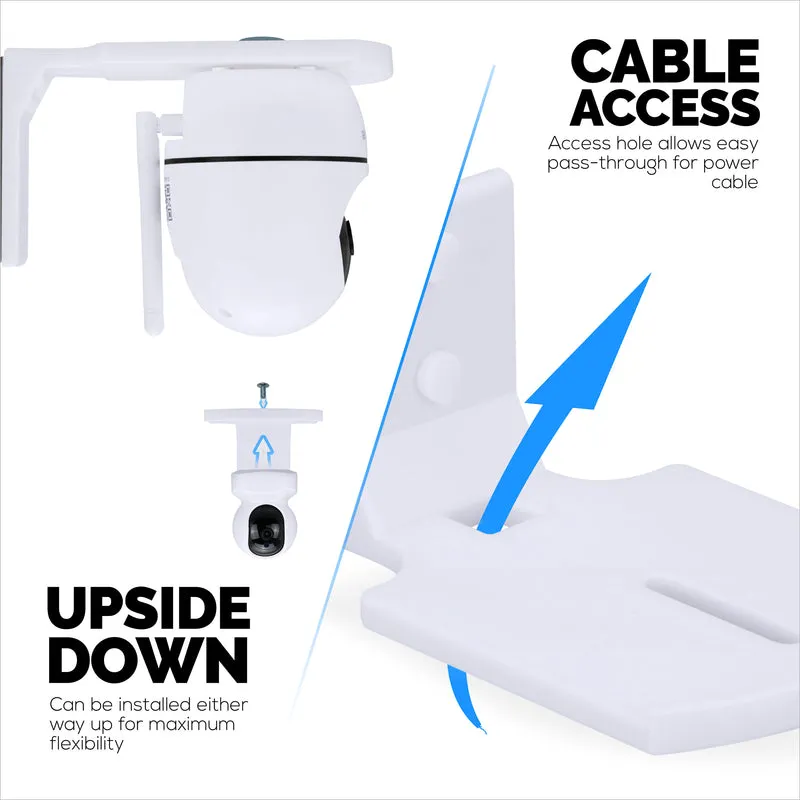Support mural carré pour babyphone et caméra de sécurité compatible avec Eufy, Wyze, Wansview, Blink, TP Link, Ring et autres - Fixation adhésive et à visser, support facile à installer (W05)