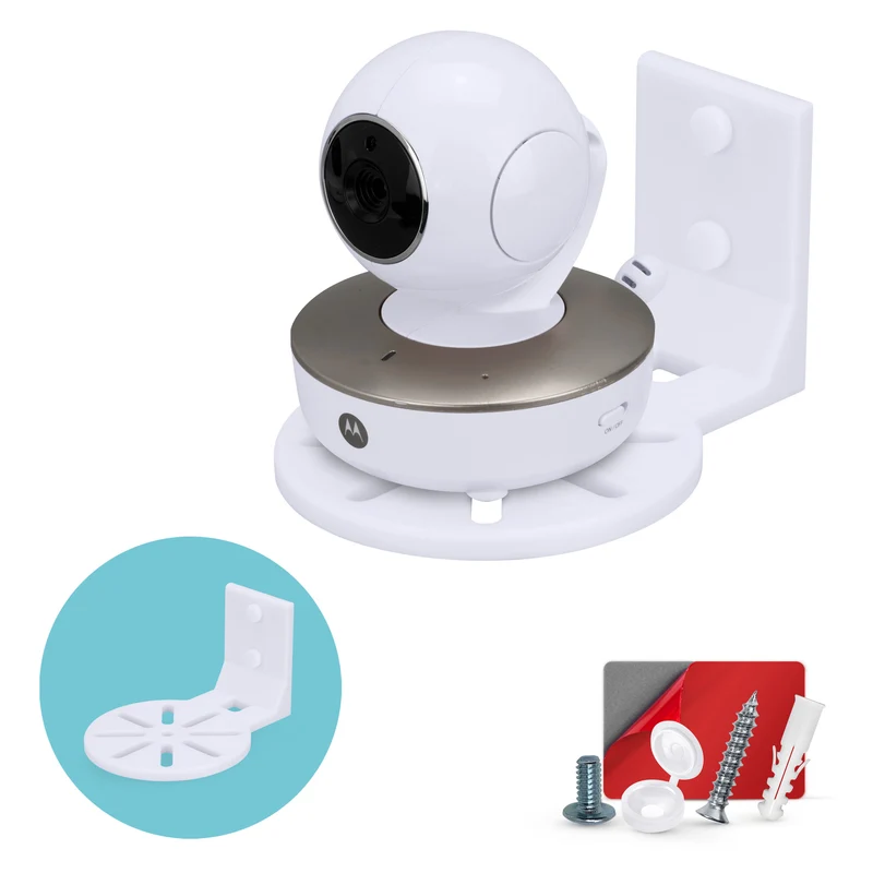 Support mural adhésif pour babyphone et caméra de sécurité, compatible avec Eufy, Wyze, Nanit, Infant Optics, Blink, TP Link, Kasa, Ring et autres, support de sécurité facile à installer (W06)