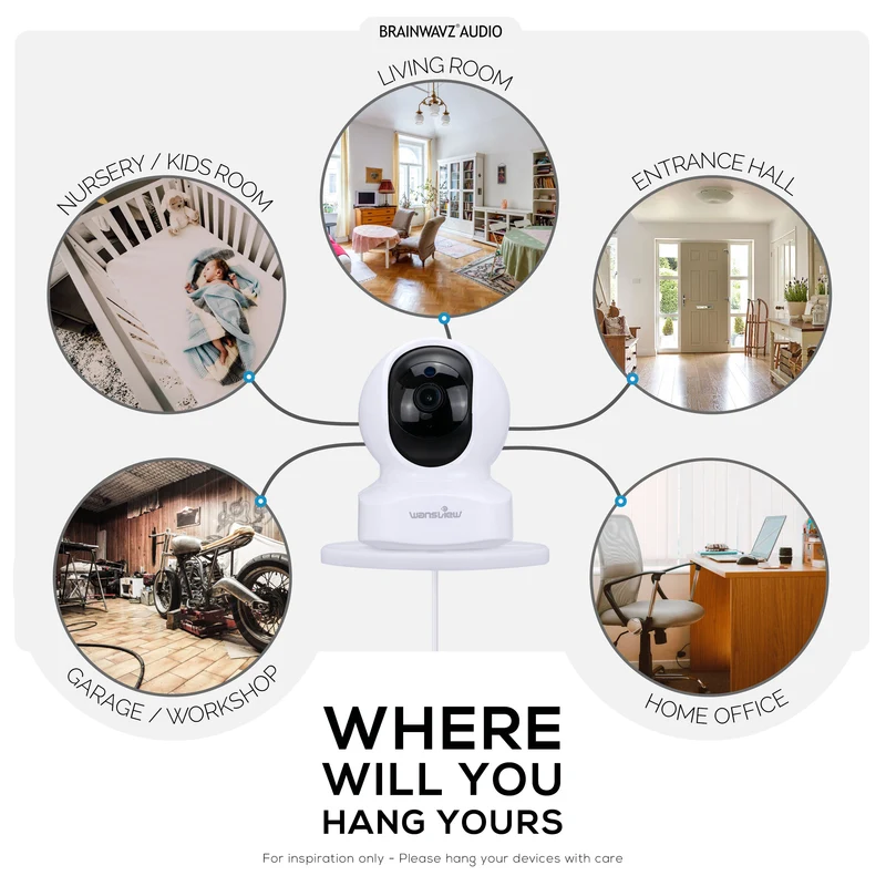 Support mural adhésif pour babyphone et caméra de sécurité, compatible avec Eufy, Wyze, Nanit, Infant Optics, Blink, TP Link, Kasa, Ring et autres, support de sécurité facile à installer (W06)