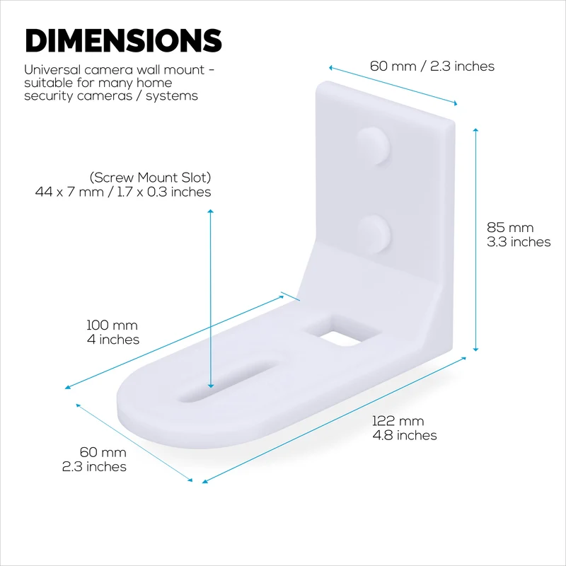 Support mural adhésif pour caméra de surveillance bébé, compatible avec Eufy, Wyze, Nanit, Infant Optics, Wansview, Blink, TP Link, Kasa, Ring et autres, support de sécurité facile à installer (W01)