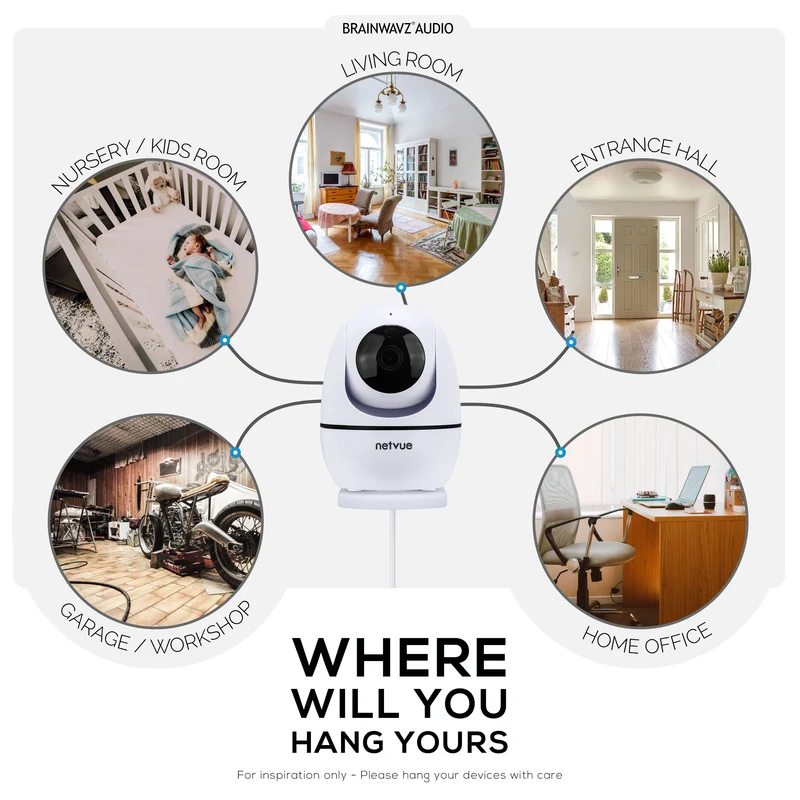 Support mural adhésif pour caméra de surveillance bébé, compatible avec Eufy, Wyze, Nanit, Infant Optics, Wansview, Blink, TP Link, Kasa, Ring et autres, support de sécurité facile à installer (W01)