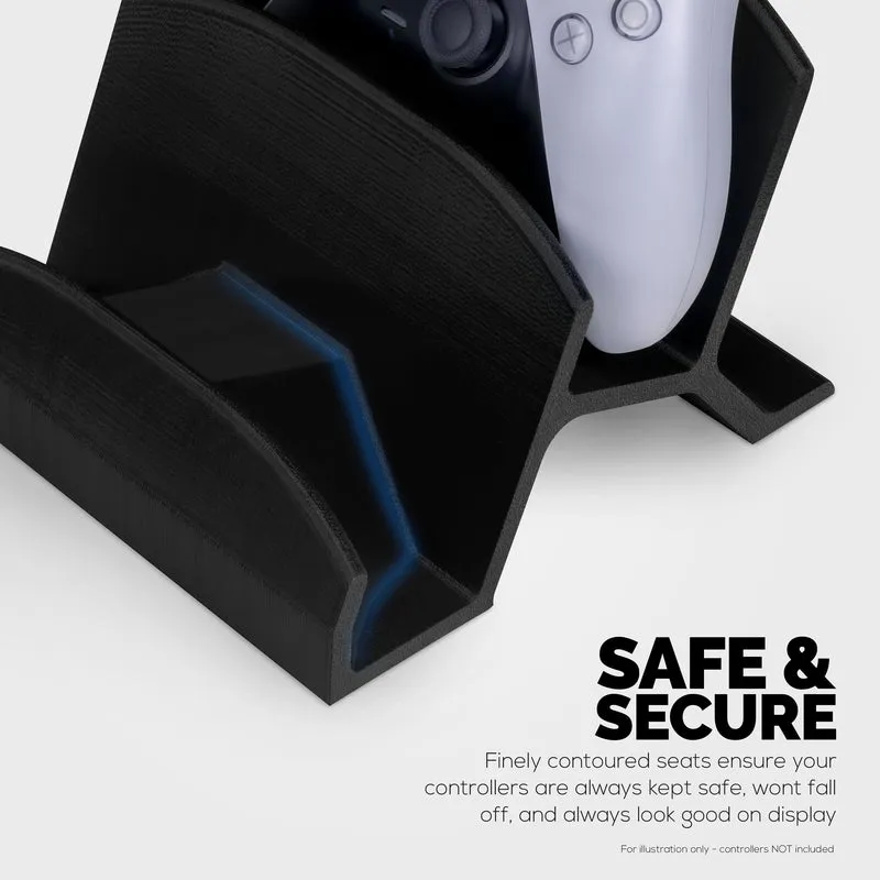 Présentoir de support de contrôleur de jeu de bureau double - Conception universelle pour Xbox One, PS5, Ps4, PC, Steelseries, Steam et plus - UGDS-06