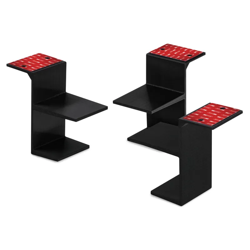 Support de bureau double pour ordinateurs portables et appareils jusqu'à 3 cm d'épaisseur comme les routeurs Boîte de câble Petits ordinateurs Macbook Surface Clavier Modems Commutateur réseau et plus
