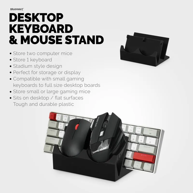 Support pour clavier de bureau et double souris PC, réduit l'encombrement, mieux organiser votre bureau, convient à toutes les tailles de clavier et de souris (DK03)