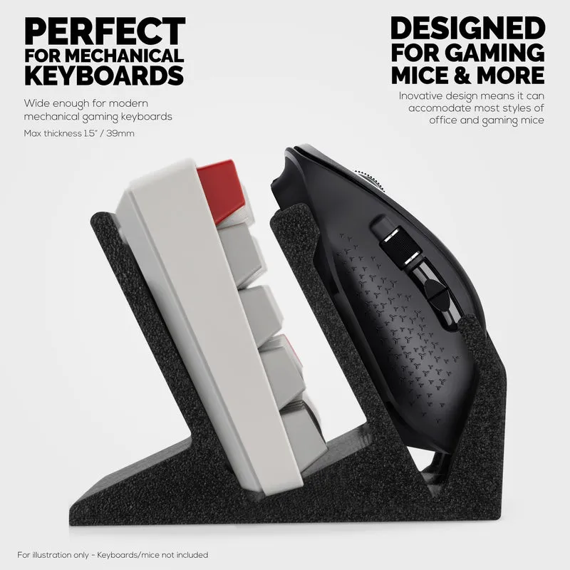 Support pour clavier de bureau et double souris PC, réduit l'encombrement, mieux organiser votre bureau, convient à toutes les tailles de clavier et de souris (DK03)