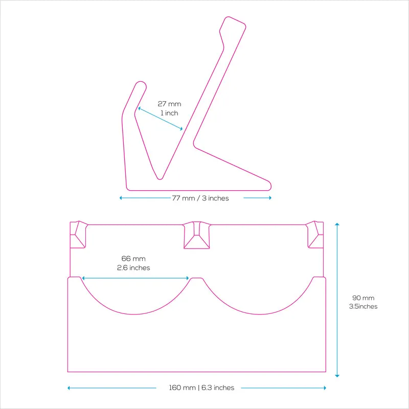 Support de souris de bureau double PC, adapté aux petites ou grandes souris de jeu et de bureau de Logitech, Razer, Corsair et plus