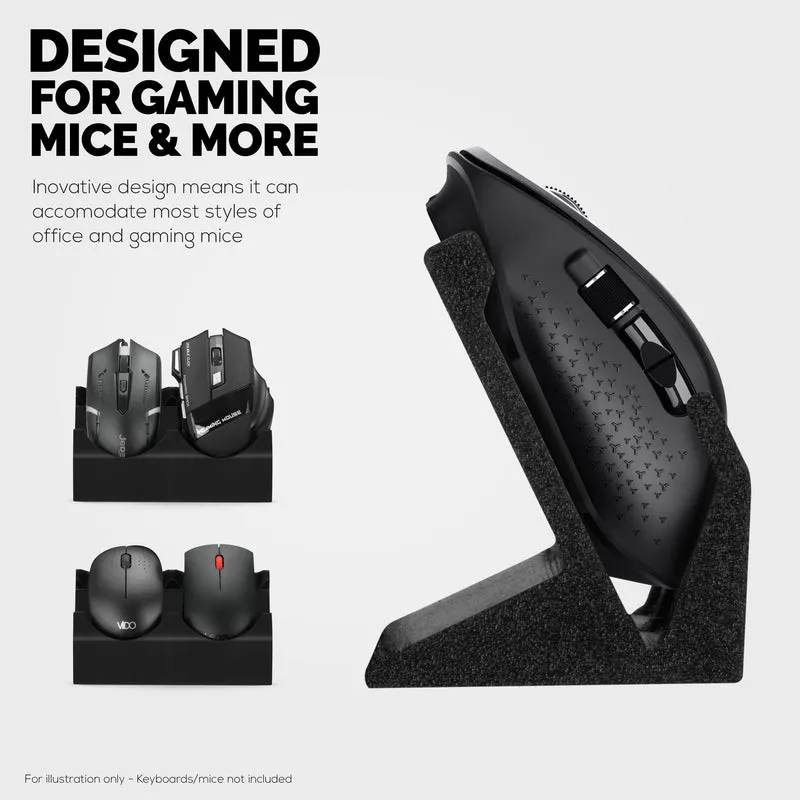 Support de souris de bureau double PC, adapté aux petites ou grandes souris de jeu et de bureau de Logitech, Razer, Corsair et plus
