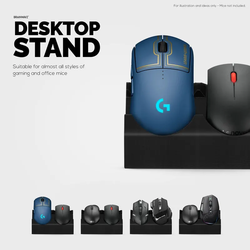 Support de souris de bureau double PC, adapté aux petites ou grandes souris de jeu et de bureau de Logitech, Razer, Corsair et plus