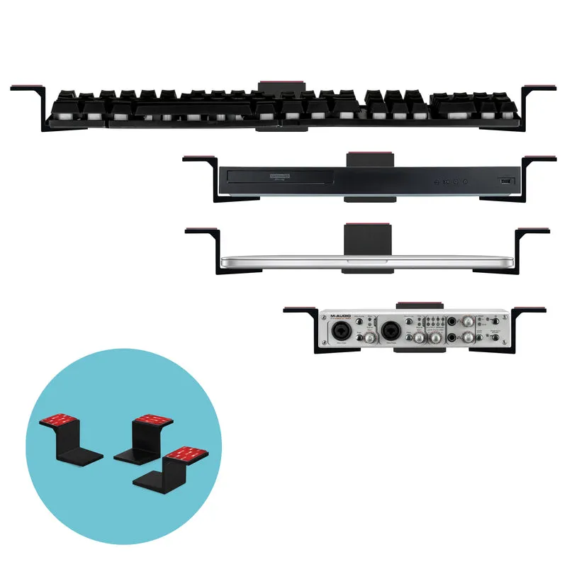 Support adhésif sous le bureau pour ordinateur portable, jusqu'à 1.9"/48 mm d'épaisseur, pour ordinateurs portables Macbook Routeurs Surface iPads Tablettes et plus