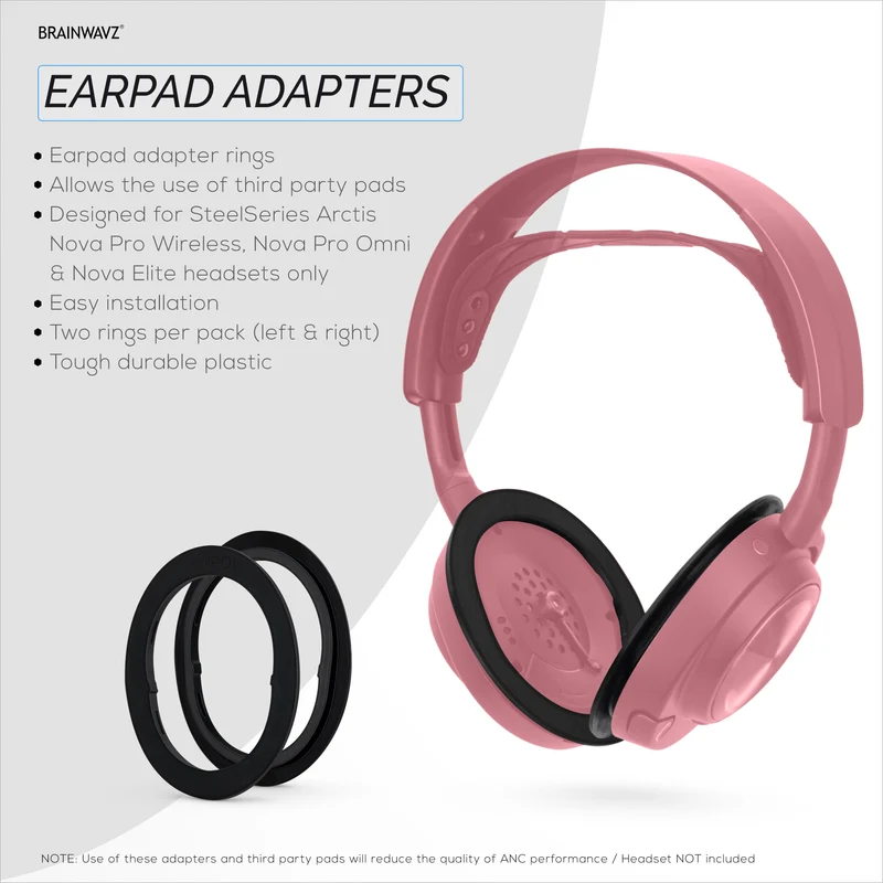 Bague d'adaptation pour coussinets d'oreille Steelseries Arctis Nova Pro Wireless, Nova Pro Omni et Nova Elite - Compatible avec les coussinets d'oreille Brainwavz Oval, ProStock et SteelSeries