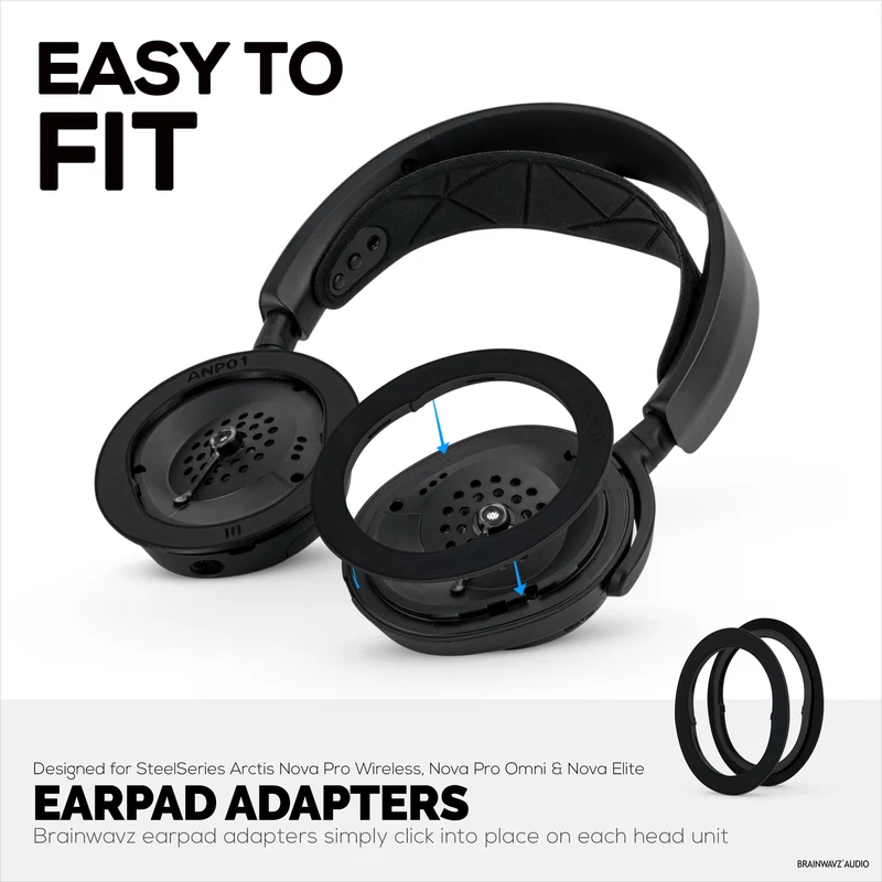 Bague d'adaptation pour coussinets d'oreille Steelseries Arctis Nova Pro Wireless, Nova Pro Omni et Nova Elite - Compatible avec les coussinets d'oreille Brainwavz Oval, ProStock et SteelSeries