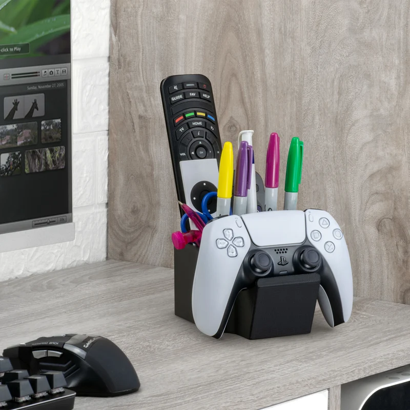 Manette de jeu, télécommande TV et stylos crayons papeterie stockage support organisateur de bureau, conception universelle pour Xbox ONE PS5 PS4 PC Gamepads (D04)