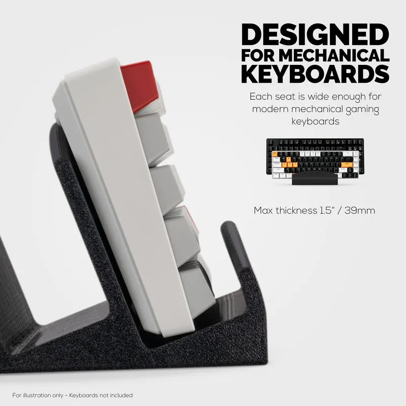 Support de clavier de bureau à 2 niveaux et support d'affichage, organisez votre bureau, réduisez l'encombrement, convient à toutes les tailles et styles de claviers (DK02)