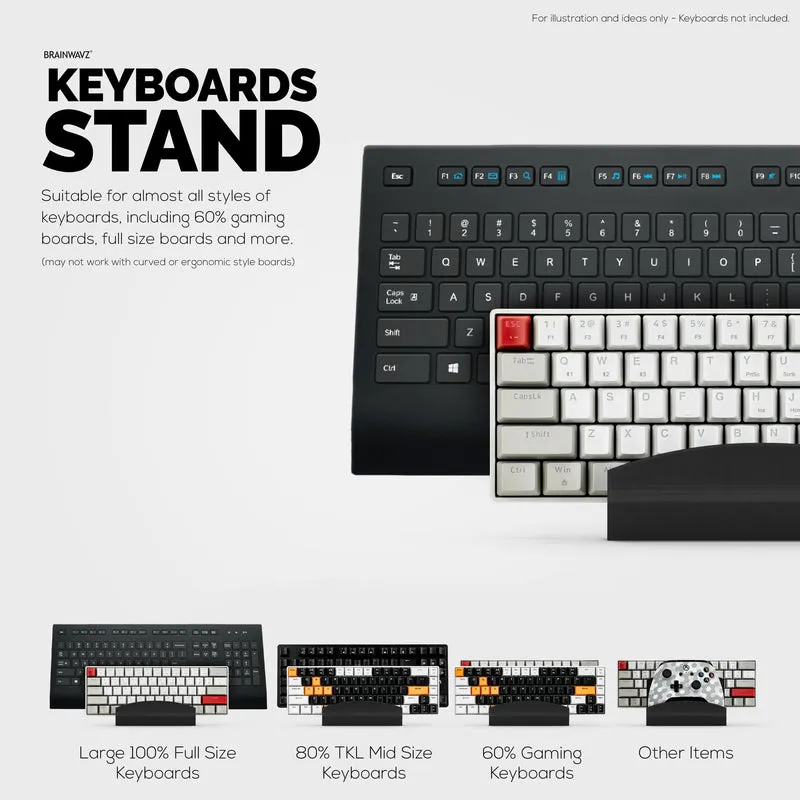 Support de clavier de bureau à 2 niveaux et support d'affichage, organisez votre bureau, réduisez l'encombrement, convient à toutes les tailles et styles de claviers (DK02)