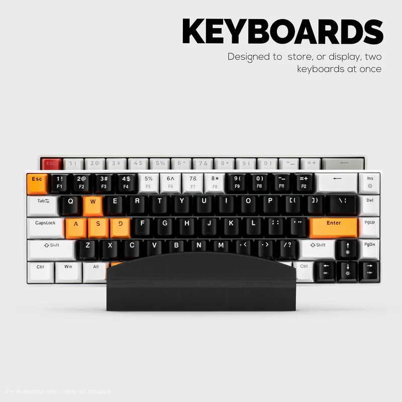 Support de clavier de bureau à 2 niveaux et support d'affichage, organisez votre bureau, réduisez l'encombrement, convient à toutes les tailles et styles de claviers (DK02)