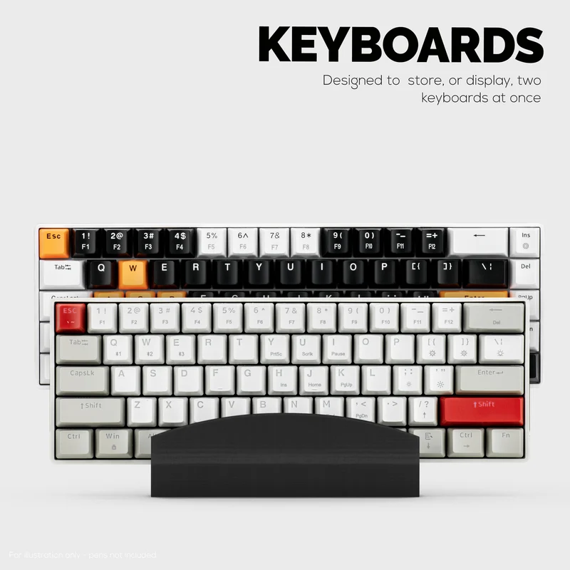 Support et support pour clavier de bureau double, organisez votre bureau, réduisez l'encombrement, convient aux claviers de toutes tailles (DK01)