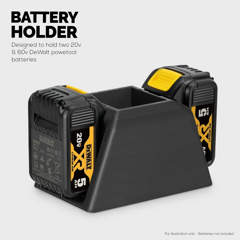 Support de batterie de bureau pour batteries sans fil Dewalt 20 V/60 V avec compartiment de rangement pour outils et stylos, compatible avec les batteries DCB200 DCB203 DCB205 DCB206 DCB606 DCB 609
