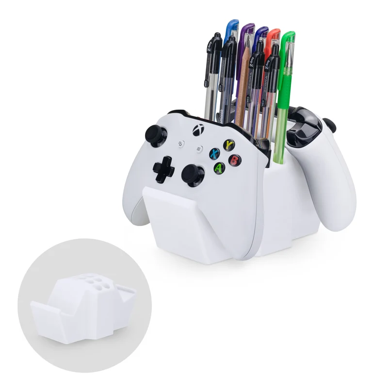 Support de contrôleur de jeu et support organisateur de stylo de bureau avec dix emplacements pour stylos, crayons, papeterie, outils d'artisanat et plus encore - Design universel pour PS5 XBOX SERIES X ONE PS4 SWITCH PC Gamepads - D05
