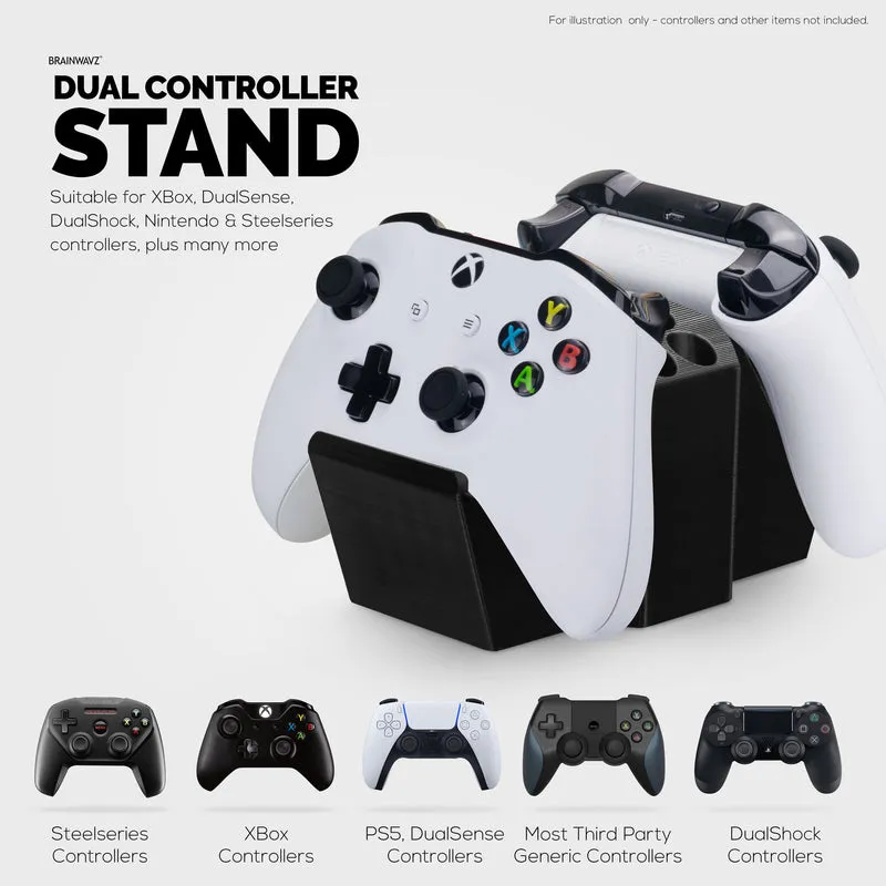 Support de contrôleur de jeu et support organisateur de stylo de bureau avec dix emplacements pour stylos, crayons, papeterie, outils d'artisanat et plus encore - Design universel pour PS5 XBOX SERIES X ONE PS4 SWITCH PC Gamepads - D05