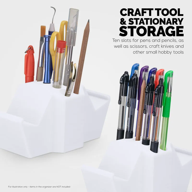 Support de contrôleur de jeu et support organisateur de stylo de bureau avec dix emplacements pour stylos, crayons, papeterie, outils d'artisanat et plus encore - Design universel pour PS5 XBOX SERIES X ONE PS4 SWITCH PC Gamepads - D05